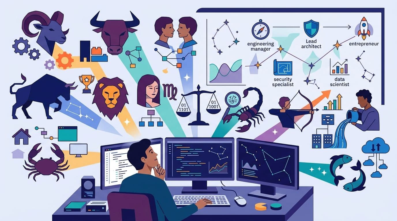 Astrologia della carriera per sviluppatori software e ingegneri: guida completa 2026